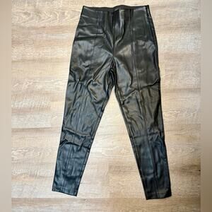 Ann Taylor Classic Black Faux Leather Leggings